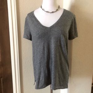 Madewell Tee Shirt Layering Pocket Medium Grey